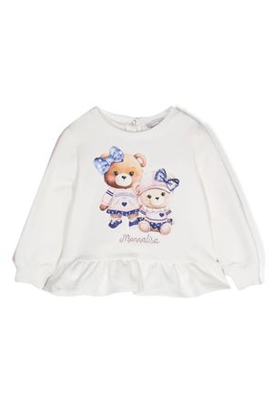 felpa in cotone bianco MONNALISA KIDS | 39D61040170190